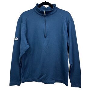 Nike Mens Golf Sport Cover Up Sweater Quarter Zip Company Logo Blue Size M*